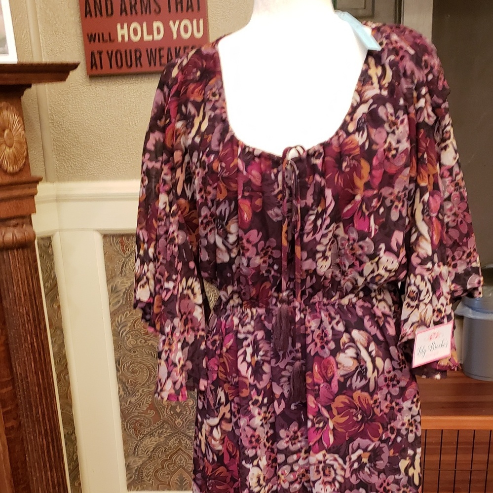 Brown floral dress by She & Sky